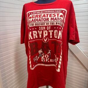 Batman VS Superman gladiator boxing match poster style tshirt unisex retro large